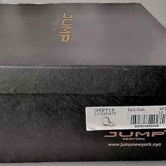 Jump New York Vintage New In Box Chopper Leather/Metal Stud Sole Boots, Mens 10 - Picture 12 of 12